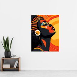 "Artery8 Strong Artwork Of Black Woman Sun Worship Extra Large XL Unframed Wall Art Poster Print - Size: W24"" x H32""" - thumbnail 4