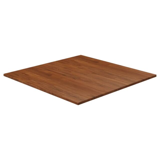 Berkfield Home Square Table Top Dark Brown 80x80x1.5cm Treated Solid Wood Oak - Size: 80x80x1.5 cm - image 1