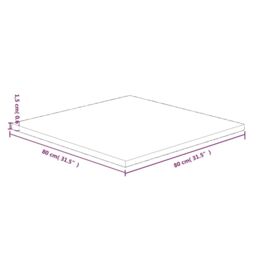 Berkfield Home Square Table Top Dark Brown 80x80x1.5cm Treated Solid Wood Oak - Size: 80x80x1.5 cm - thumbnail 4