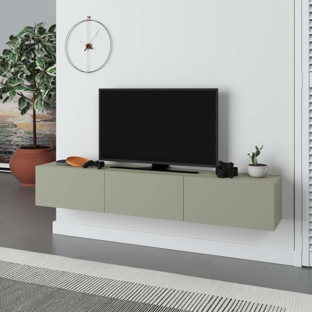 Decortie 'Francy' Wall Mounted Floating TV Unit 180cm for 55 Inch TVs in Light Green - Size: 2 Pack - image 1