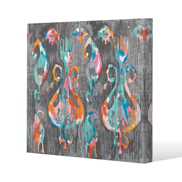 Benjamin Tate Design Trendy tribal pattern in watercolour style (Canvas Print) / 90 x 90 x 4cm in Natural - Size: 90 x 90 x 4 cm - image 1