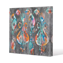 Benjamin Tate Design Trendy tribal pattern in watercolour style (Canvas Print) / 90 x 90 x 4cm in Natural - Size: 90 x 90 x 4 cm - thumbnail 1
