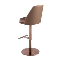 Angel Cerda Fabric Swivel Bar Stool with Leatherette Backrest in Brown - thumbnail 7