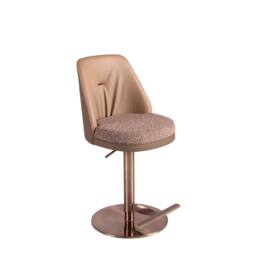 Angel Cerda Fabric Swivel Bar Stool with Leatherette Backrest in Brown - thumbnail 6