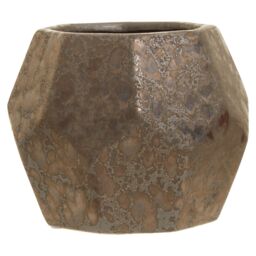 Orsina Glazed Finish Small Ceramic Planter, Handcrafted Garden Flower Pots, Textured Planter For Artificial Flowers in Black