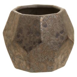Orsina Glazed Finish Small Ceramic Planter, Handcrafted Garden Flower Pots, Textured Planter For Artificial Flowers in Black - thumbnail 3