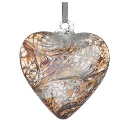 Sienna Glass 8cm Friendship Heart Pastel Gold