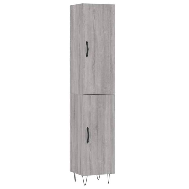 Berkfield Home Highboard Grey Sonoma 34.5x34x180 cm Engineered Wood - image 1
