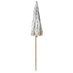 Wyld and Coco Garden Parasol 150 cm White Black Stripe Beech Wood Pole Tilt UV - thumbnail 6