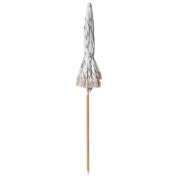 Wyld and Coco Garden Parasol 150 cm White Black Stripe Beech Wood Pole Tilt UV - thumbnail 7