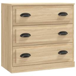 Berkfield Home Sideboards 3 pcs Sonoma Oak Engineered Wood in Light Oak - thumbnail 4