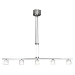 Netlighting Luster Straight Bar Pendant Ceiling Light Satin Nickel in Grey