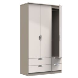 Ready Assembled 2 U Holborn Tall Triple 2 Drawer + Drawer Wardrobe (Ready Assembled) in Taupe - thumbnail 6