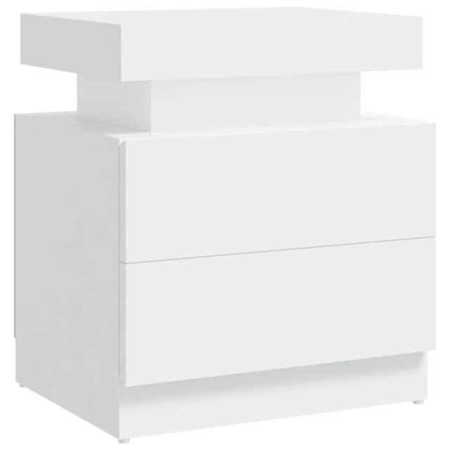 Berkfield Home Bedside Cabinet White 45x35x52 cm Engineered Wood - Size: 45 x 35 x 52 cm - image 1