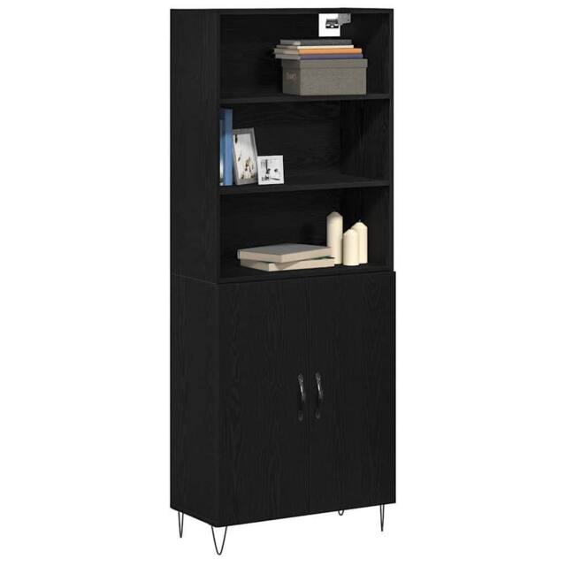 Berkfield Home Highboard Black Oak 69.5x34x180 cm Engineered Wood - image 1