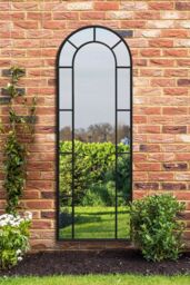 "MirrorOutlet Black Framed Arched Leaner Garden Wall Mirror 67"" X 24"" (170 X 60CM) - Size: 1 Pack" - thumbnail 1