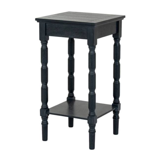 Lemon Pavilion Furniture and Decor Contour Collection Side Table - Wood - L36 x W36 x H68 cm - Black