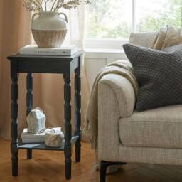 Lemon Pavilion Furniture and Decor Contour Collection Side Table - Wood - L36 x W36 x H68 cm - Black - thumbnail 4