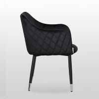 Life Interiors 'Verona' Velvet Dining Chairs Set of 4 in Black - thumbnail 3