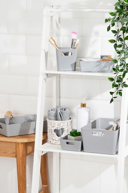 Wham Studio 13 Piece Multisize Plastic Basket Set in Grey - image 1