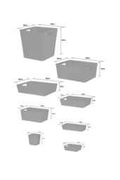 Wham Studio 13 Piece Multisize Plastic Basket Set in Grey - thumbnail 4