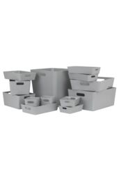 Wham Studio 13 Piece Multisize Plastic Basket Set in Grey - thumbnail 3