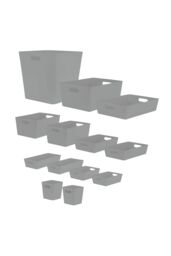 Wham Studio 13 Piece Multisize Plastic Basket Set in Grey - thumbnail 2