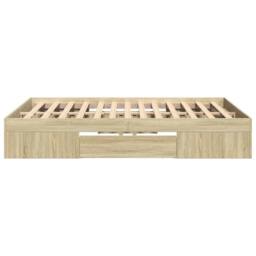 Berkfield Home Bed Frame without Mattress Sonoma Oak 120x200 cm Engineered Wood in Light Brown - Size: Small Double - thumbnail 6