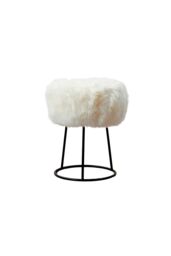 Native Natural Sheepskin Stool - Metal Legs in Natural - thumbnail 2