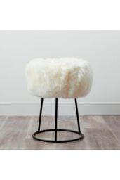 Native Natural Sheepskin Stool - Metal Legs in Natural