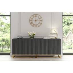 Creative Furniture Ripple Duo Sideboard 200cm - Dark Grey with Fluted Doors - thumbnail 2