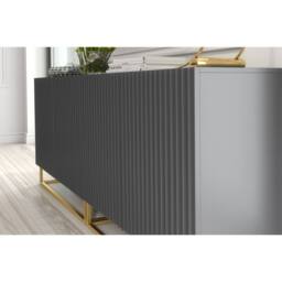 Creative Furniture Ripple Duo Sideboard 200cm - Dark Grey with Fluted Doors - thumbnail 4