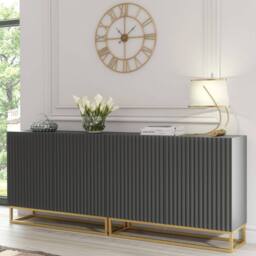 Creative Furniture Ripple Duo Sideboard 200cm - Dark Grey with Fluted Doors - thumbnail 5
