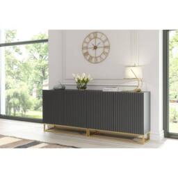 Creative Furniture Ripple Duo Sideboard 200cm - Dark Grey with Fluted Doors - thumbnail 6