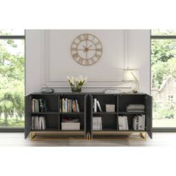 Creative Furniture Ripple Duo Sideboard 200cm - Dark Grey with Fluted Doors - thumbnail 3