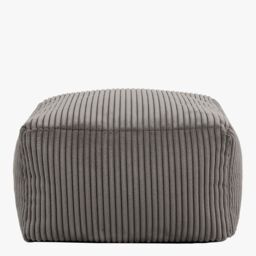 icon Amara Square Bean Bag Footstool, Corduroy in Charcoal - thumbnail 5