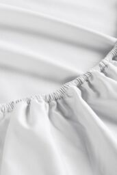 CHRISTY Premium Sateen Satin Soft Fitted Sheets in White - Size: Double - thumbnail 1