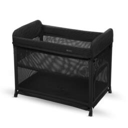 Kinderkraft MOON DREAM Baby Foldable Travel Cot With Mattress & Carrying Bag in Black