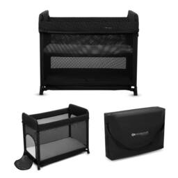 Kinderkraft MOON DREAM Baby Foldable Travel Cot With Mattress & Carrying Bag in Black - thumbnail 2