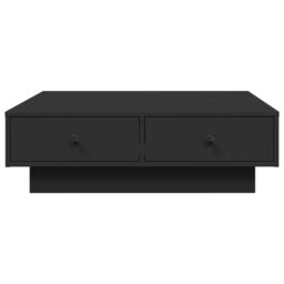 Berkfield Home Coffee Table Black 90x90x28 cm Engineered Wood - Size: 90 x 90 x 28 cm - thumbnail 4