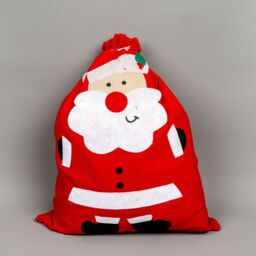 Shatchi Large 50 x 60cm Father Santa Sack Red Stocking Bag Presents Xmas Toys Gifts Sweets Christmas Accessories Decorations - Size: 50 x 60 cm - thumbnail 2