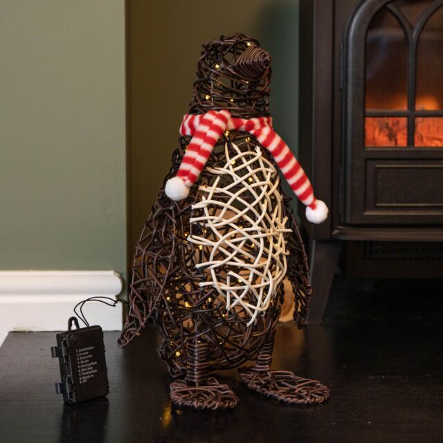 Samuel Alexander Battery Operated Light up Brown Penguin with 60 Warm White LEDs - image 1