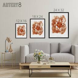 "Artery8 Deep Sea Basket Star Illustration Albert I Framed Canvas Wall Art in White - Size: W12"" x H16""" - thumbnail 4