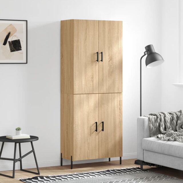 Berkfield Home Highboard Sonoma Oak 69.5x34x180 cm Engineered Wood in Brown - image 1