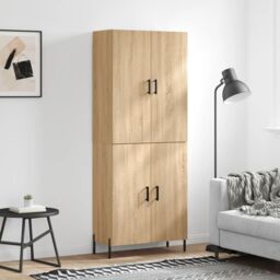 Berkfield Home Highboard Sonoma Oak 69.5x34x180 cm Engineered Wood in Brown - thumbnail 1