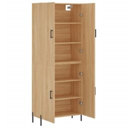 Berkfield Home Highboard Sonoma Oak 69.5x34x180 cm Engineered Wood in Brown - thumbnail 4