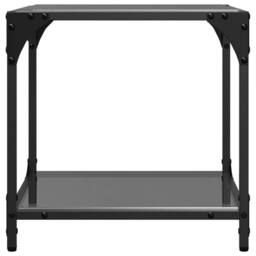 Berkfield Home Modern Coffee Tables with Black Glass Top 2 pcs 40x40x40 cm Steel - Size: 40 x 40 x 40 cm - thumbnail 4