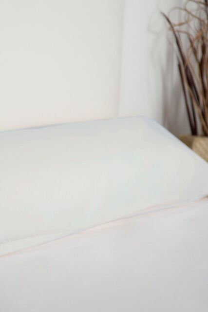 Belledorm Easy Care 200 Thread Count Cotton Polyester Percale Bolster Pillowcase in White - Size: King - image 1