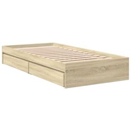 Berkfield Home Bed Frame with Drawers without Mattress Sonoma Oak 90x200 cm in Brown - thumbnail 6