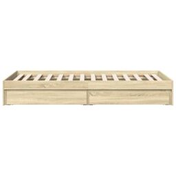 Berkfield Home Bed Frame with Drawers without Mattress Sonoma Oak 90x200 cm in Brown - thumbnail 5